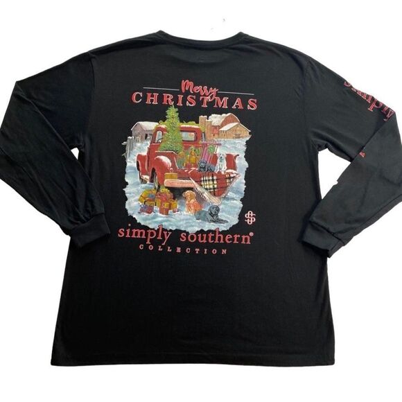 SIMPLY SOUTHERN WOMEN’S SMALL “Merry Christmas”  Long Sleeve Tshirt - Picture 1 of 9